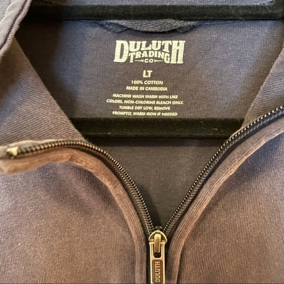 Duluth Trading Co Navy Blue No Good Lazy 1/4 Zip Sweatshirt - Picture 2 of 6